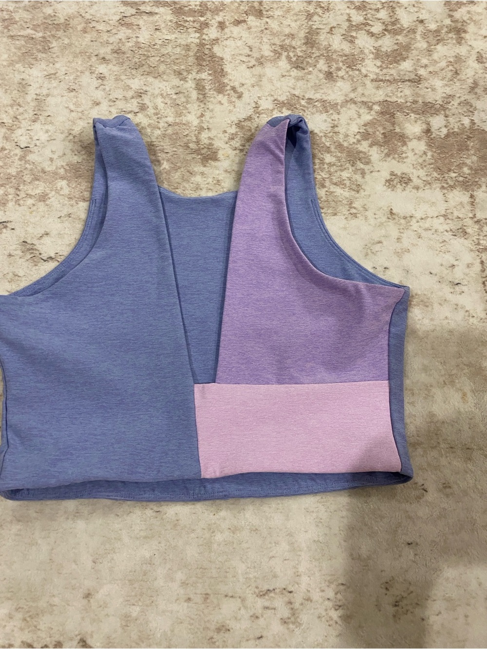 Outdoor Voices Colorblock Lavender, Lilac & Light Pink Cropped Tank